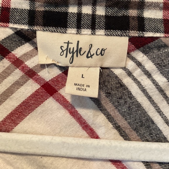Style & Co Flannel-Sz L - Picture 4 of 11
